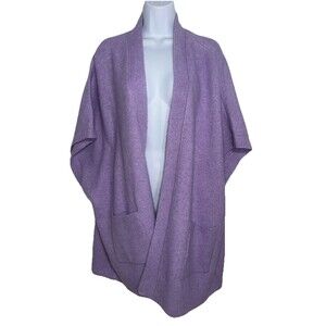 Aerie Oversized Lilac Lavender Poncho Cardigan Cape Soft Pockets Women L/XL